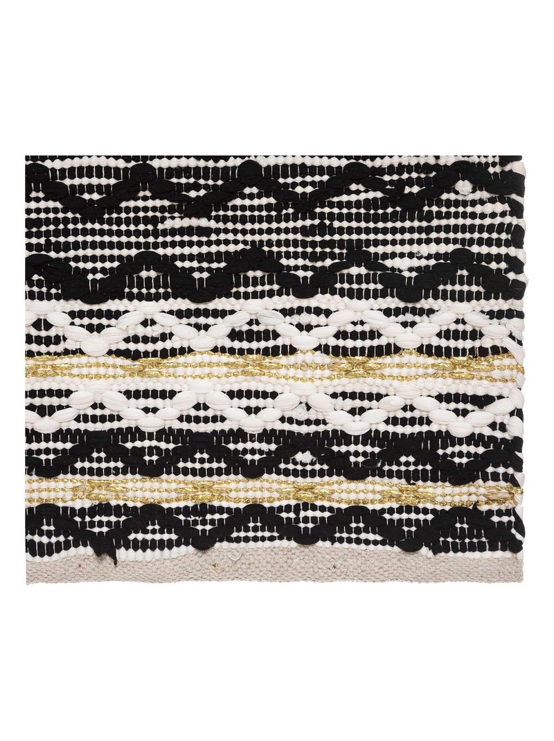 Tapis jacquard souple Noir - Kiabi