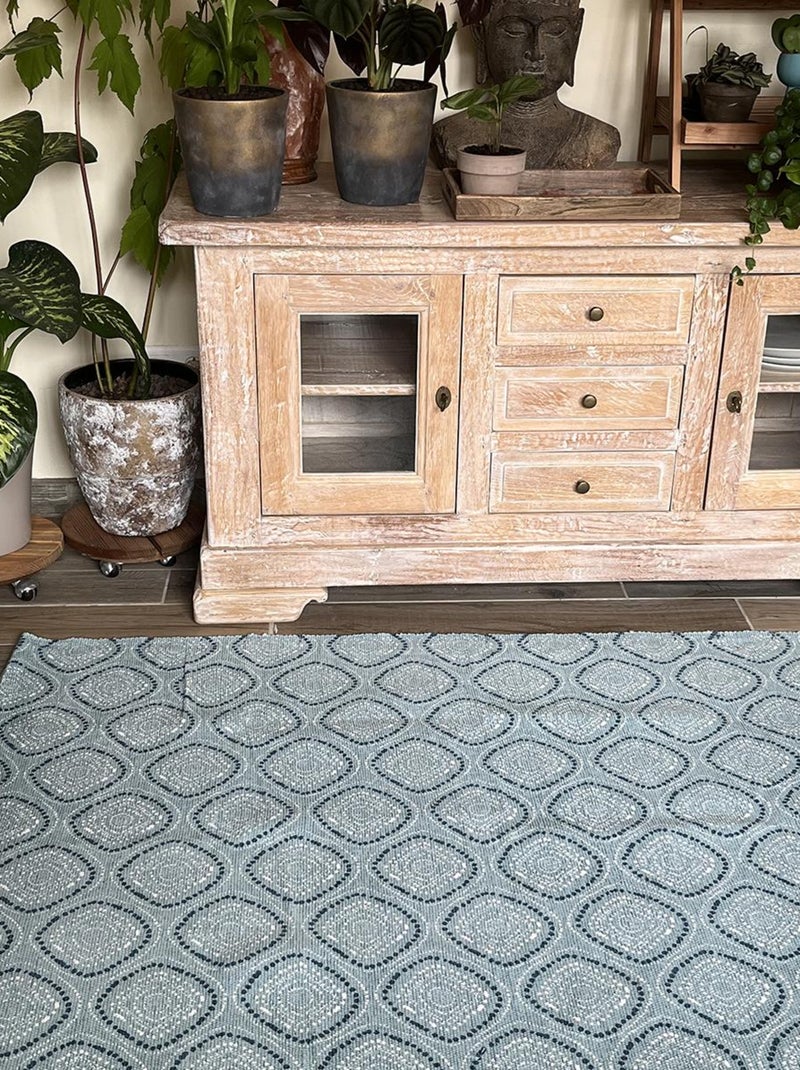 Tapis jakarta Bleu topaze - Kiabi