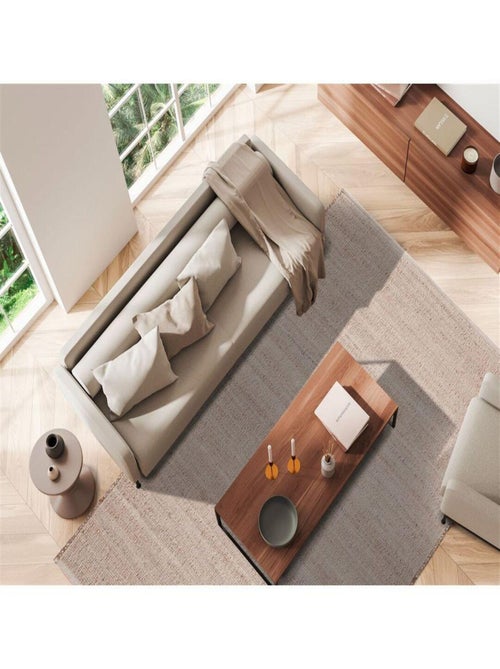 Tapis jute et coton plat moderne blanc kenza - Kiabi