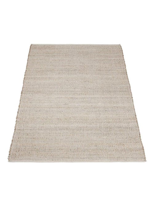 Tapis jute et coton plat moderne blanc kenza - Kiabi
