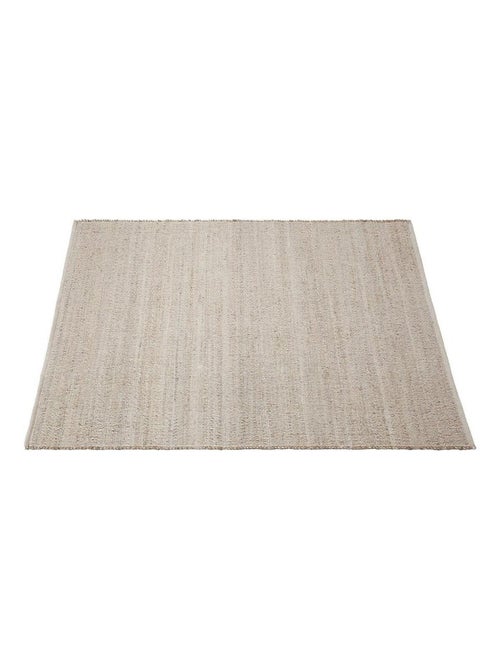 Tapis jute et coton plat moderne blanc kenza - Kiabi