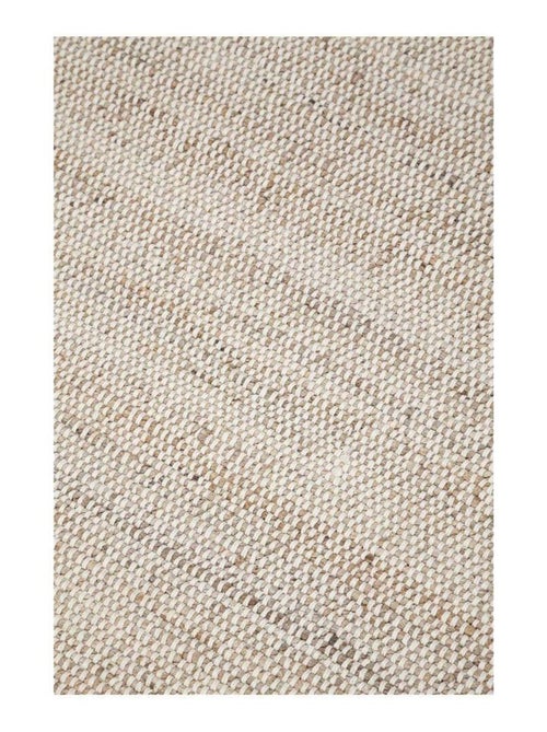 Tapis jute et coton plat moderne blanc kenza - Kiabi