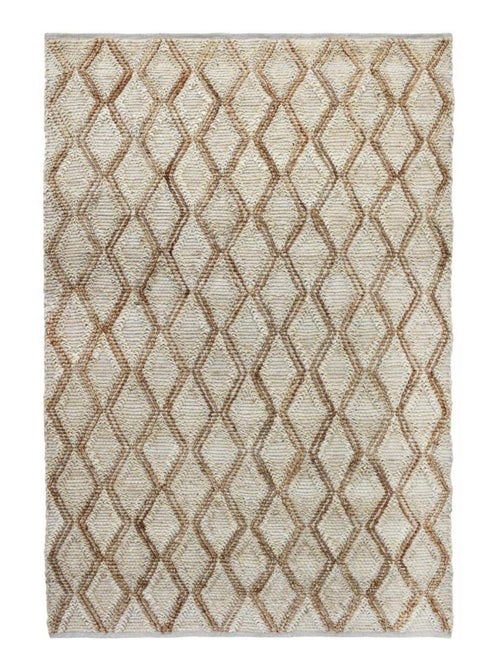 Tapis jute fait à la main motif faux uni JUTICA - Kiabi