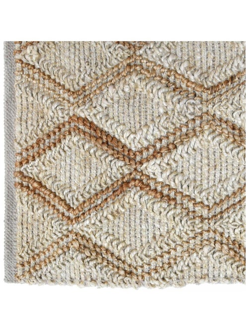 Tapis jute fait à la main motif faux uni JUTICA - Kiabi