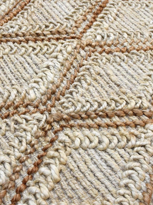 Tapis jute fait à la main motif faux uni JUTICA - Kiabi