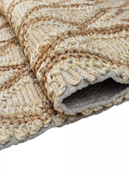 Tapis jute fait à la main motif faux uni JUTICA - Kiabi