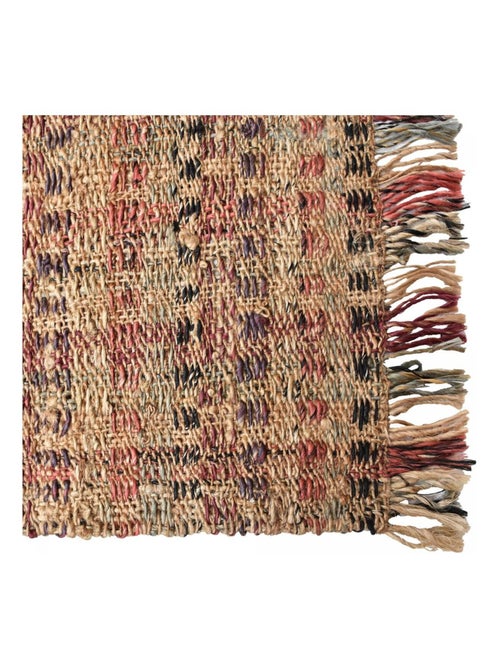 Tapis jute fait à la main motif géométrique SQUARE - Kiabi