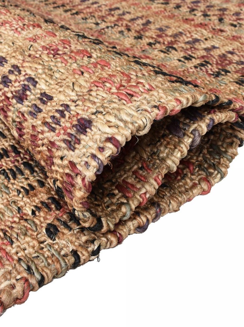 Tapis jute fait à la main motif géométrique SQUARE Multicolore - Kiabi
