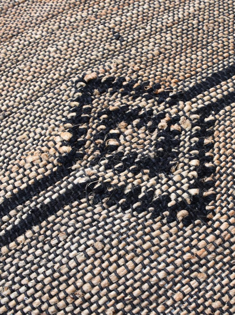 Tapis jute fait à la main motif oriental TLIPO Gris - Kiabi
