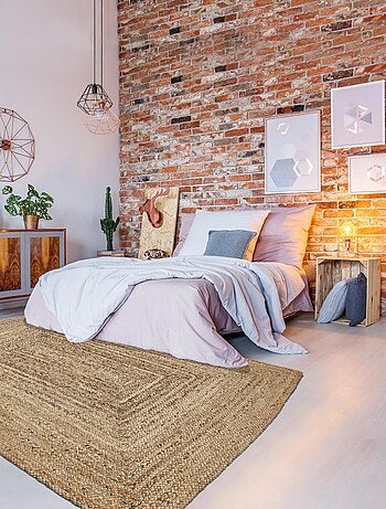 Tapis jute fait à la main motif uni JUTURE