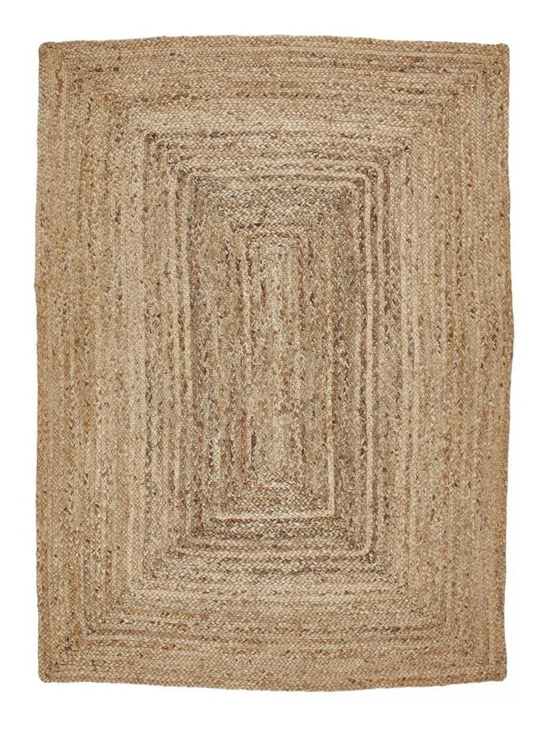 Tapis jute fait à la main motif uni JUTURE Beige - Kiabi