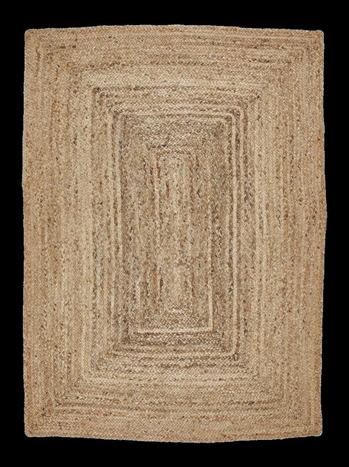 Tapis jute fait à la main motif uni JUTURE - Kiabi