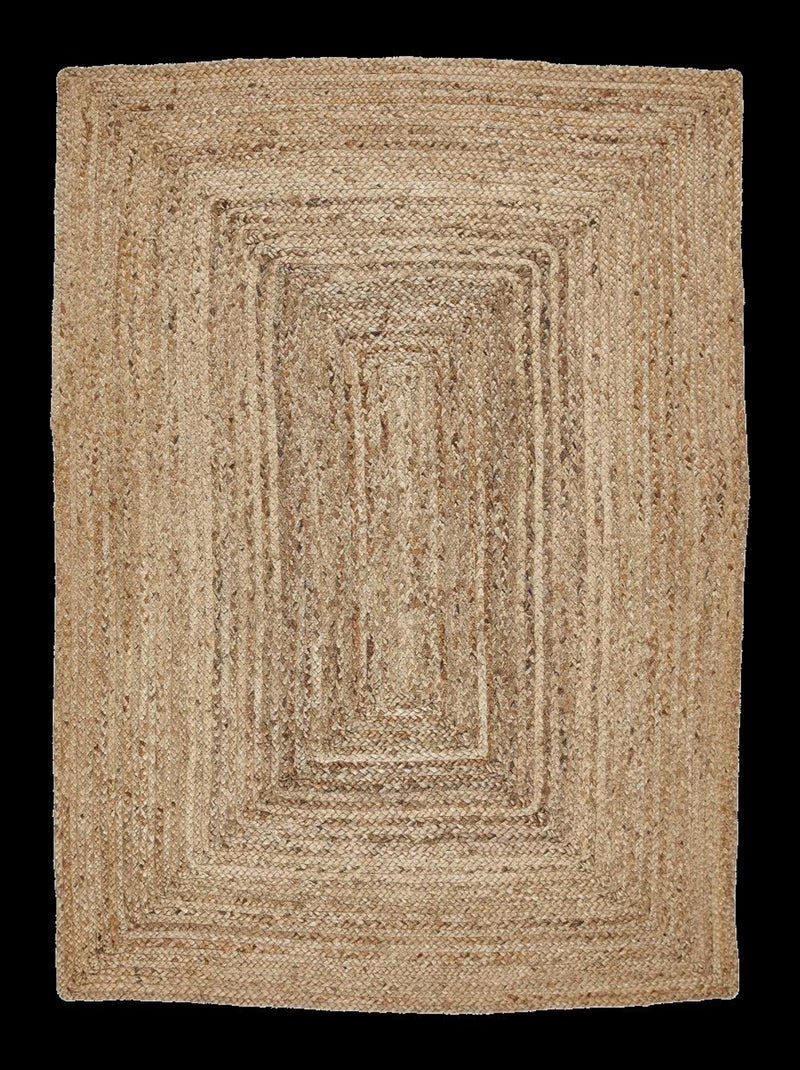 Tapis jute fait à la main motif uni JUTURE Beige - Kiabi