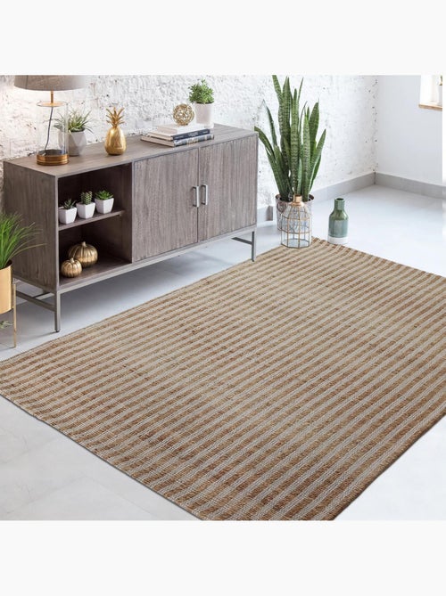 Tapis jute fait main motif faux uni VERTYJUTE - Kiabi