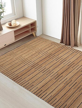 Tapis jute fait main motif simple TASNIM
