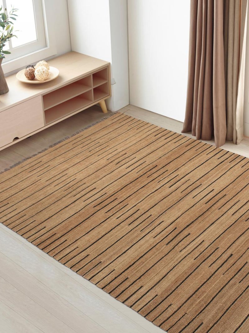 Tapis jute fait main motif simple TASNIM Marron - Kiabi