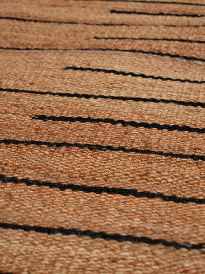 Tapis jute fait main motif simple TASNIM Marron - Kiabi
