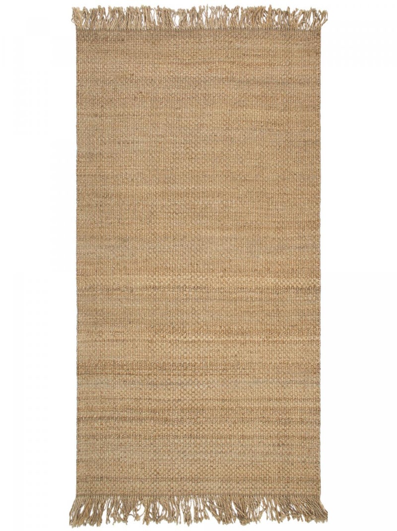 Tapis jute fait main motif uni KIRLOUNE Beige - Kiabi