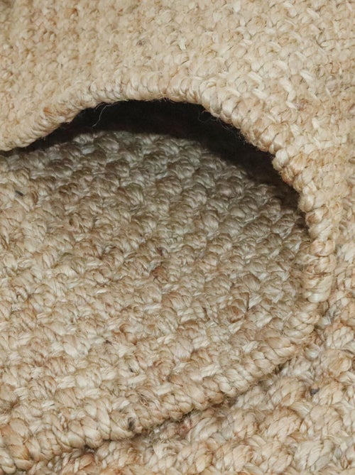 Tapis jute fait main motif uni KIRLOUNE - Kiabi
