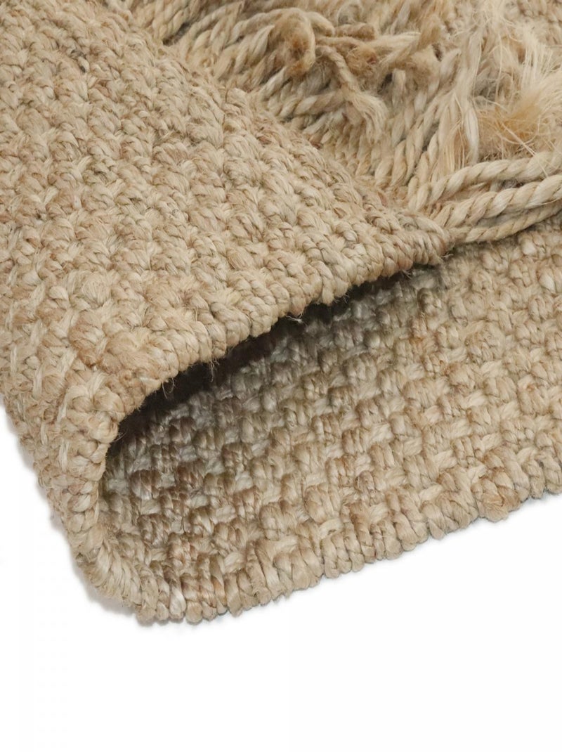 Tapis jute fait main motif uni KIRLOUNE Beige - Kiabi