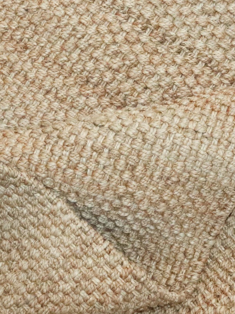 Tapis jute fait main motif uni KIRLOUNE Beige - Kiabi