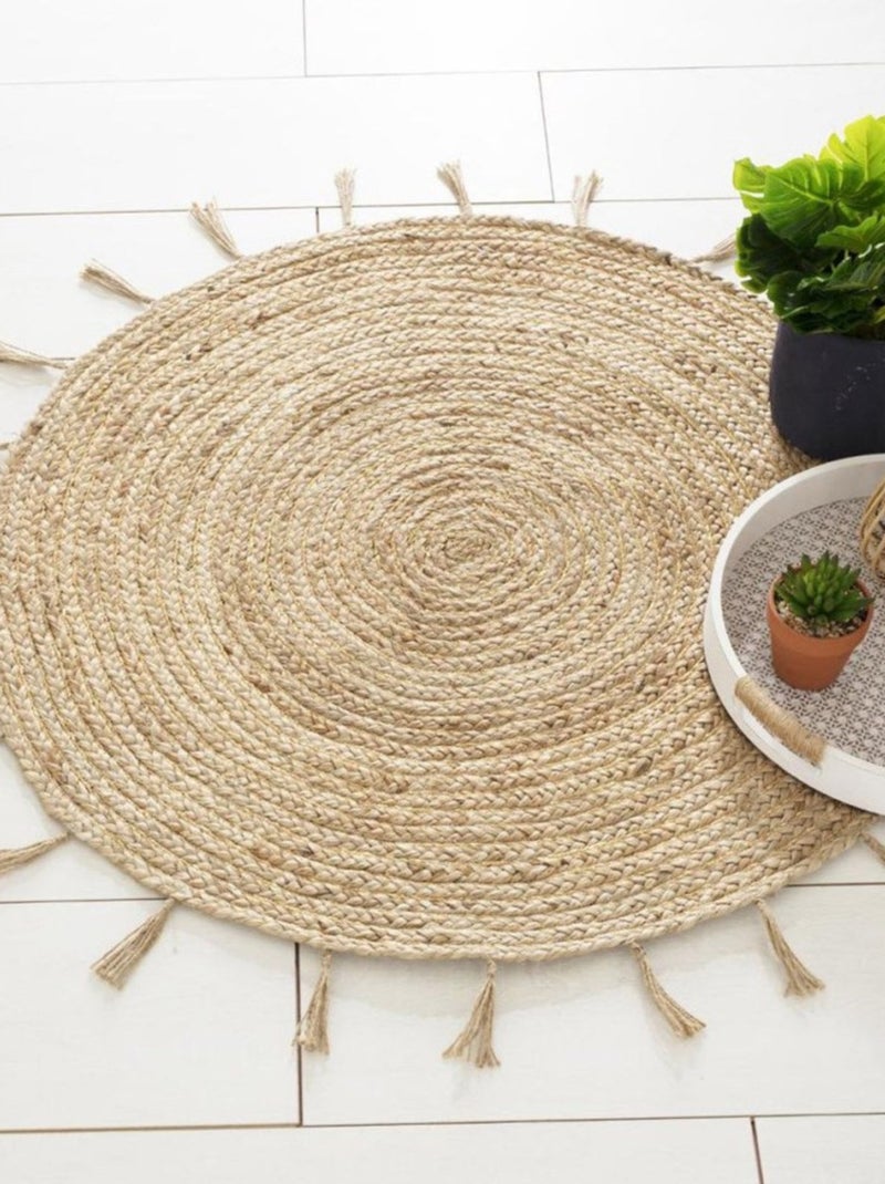 Tapis jute lurex Cosy 80 cm Beige - Kiabi