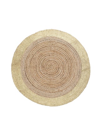 Tapis jute naturel bord doré 'Deko&co'