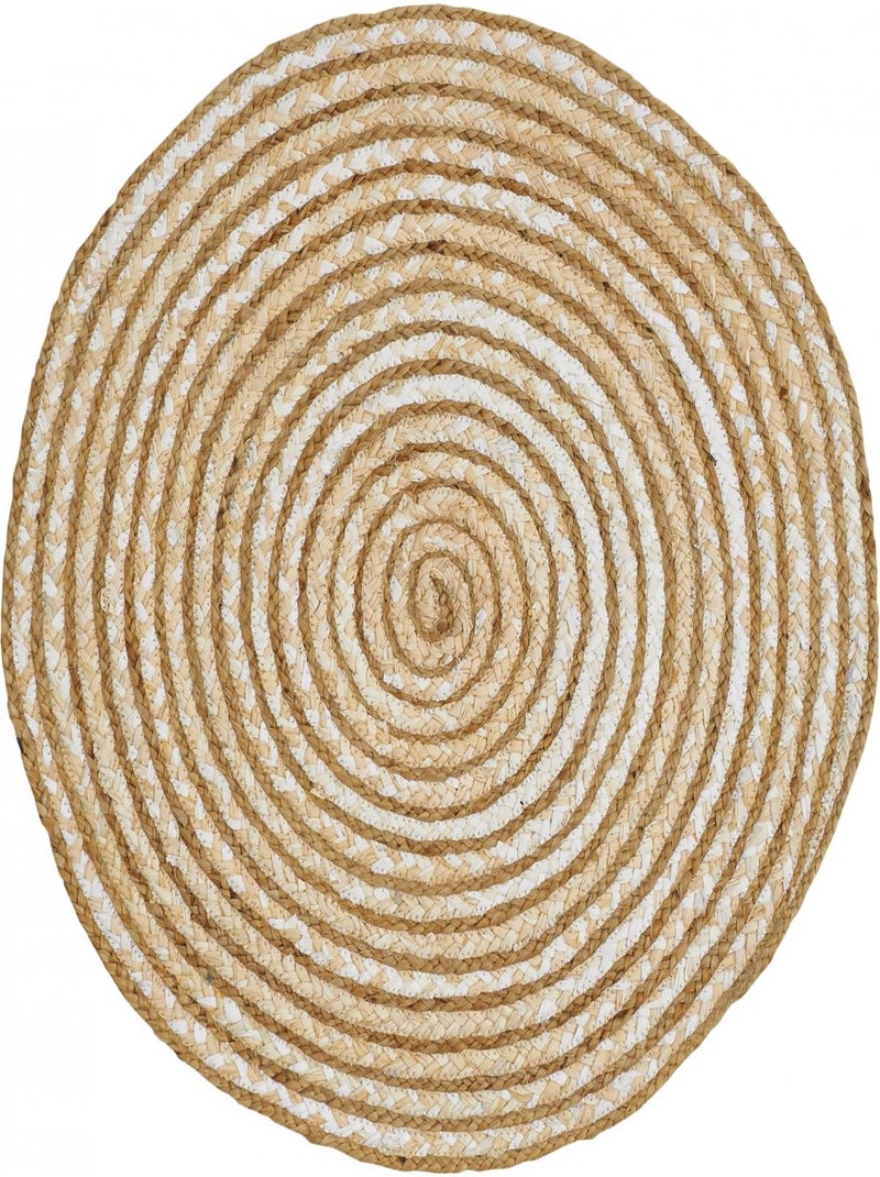 Tapis jute tissé JUTE RUG Blanc - Kiabi