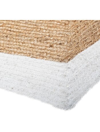 Tapis "Kahi" en jute bord blanc 120x170cm