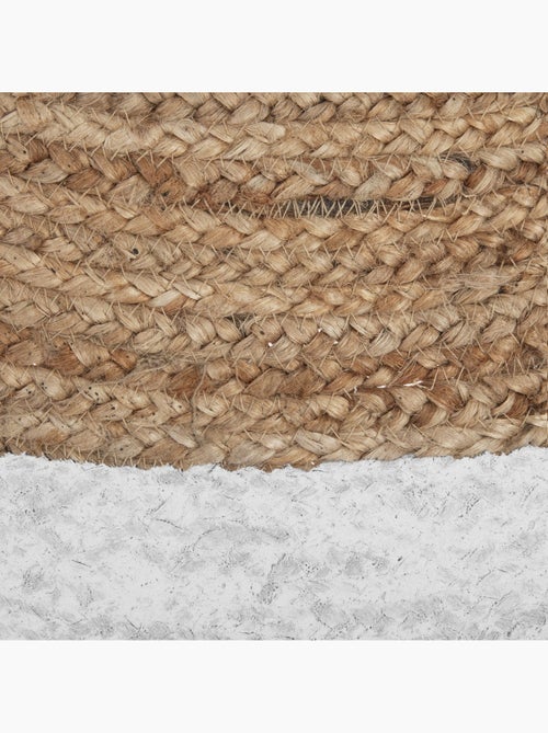Tapis "Kahi" en jute bord blanc blanc D120cm - Kiabi