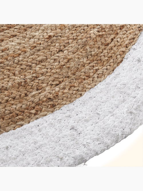Tapis "Kahi" en jute bord blanc blanc D120cm - Kiabi