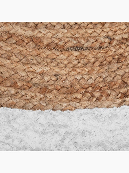 Tapis "Kahi" en jute bord blanc blanc D120cm - Kiabi