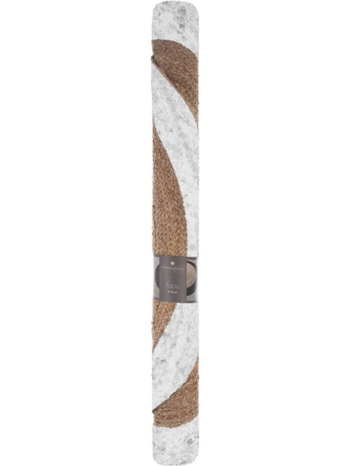 Tapis "Kahi" en jute bord blanc blanc D120cm - Kiabi