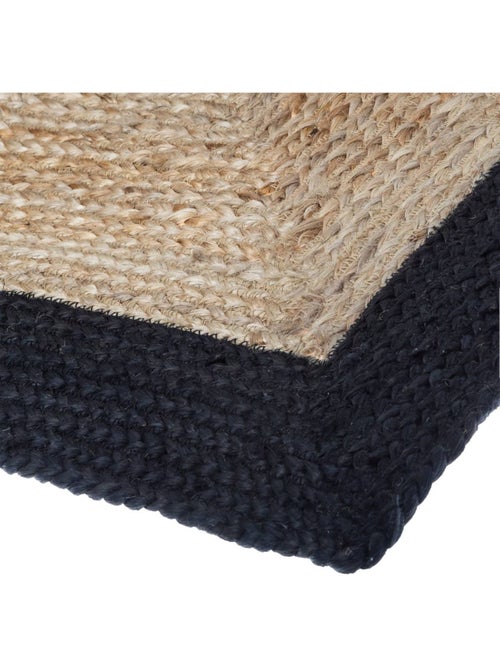 Tapis "Kahi" en jute bord noir 120x170cm - Kiabi