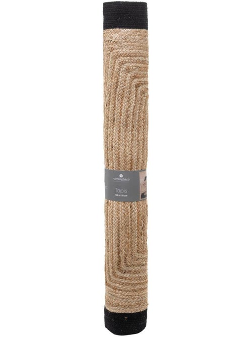 Tapis "Kahi" en jute bord noir 120x170cm - Kiabi