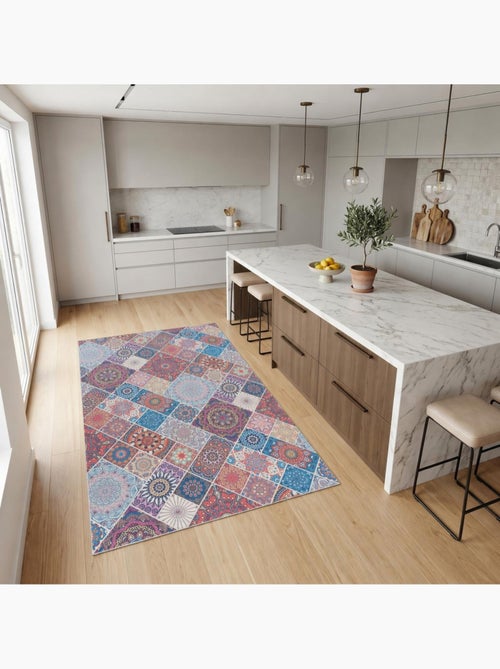 Tapis kilim à motif géométrique authentique, lyn11 boheme - Kiabi