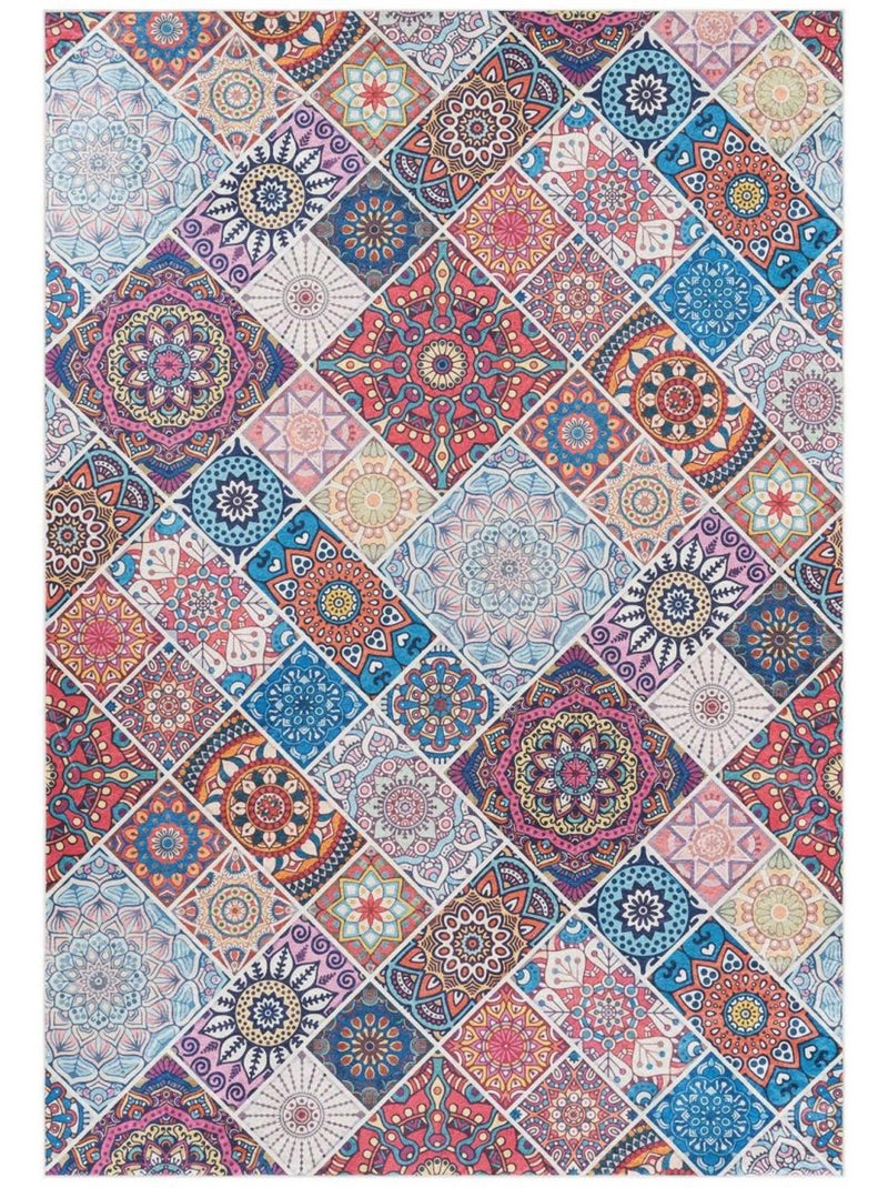Tapis kilim à motif géométrique authentique, lyn11 boheme Multicolore - Kiabi