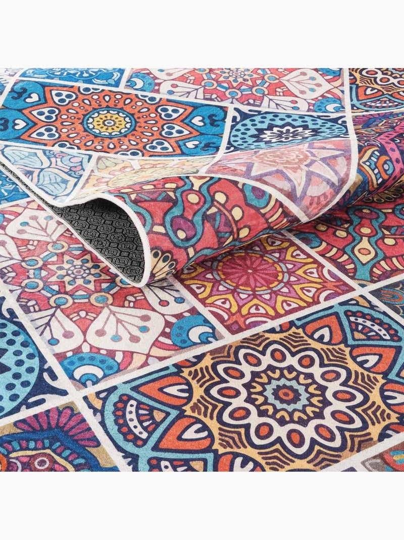 Tapis kilim à motif géométrique authentique, lyn11 boheme Multicolore - Kiabi