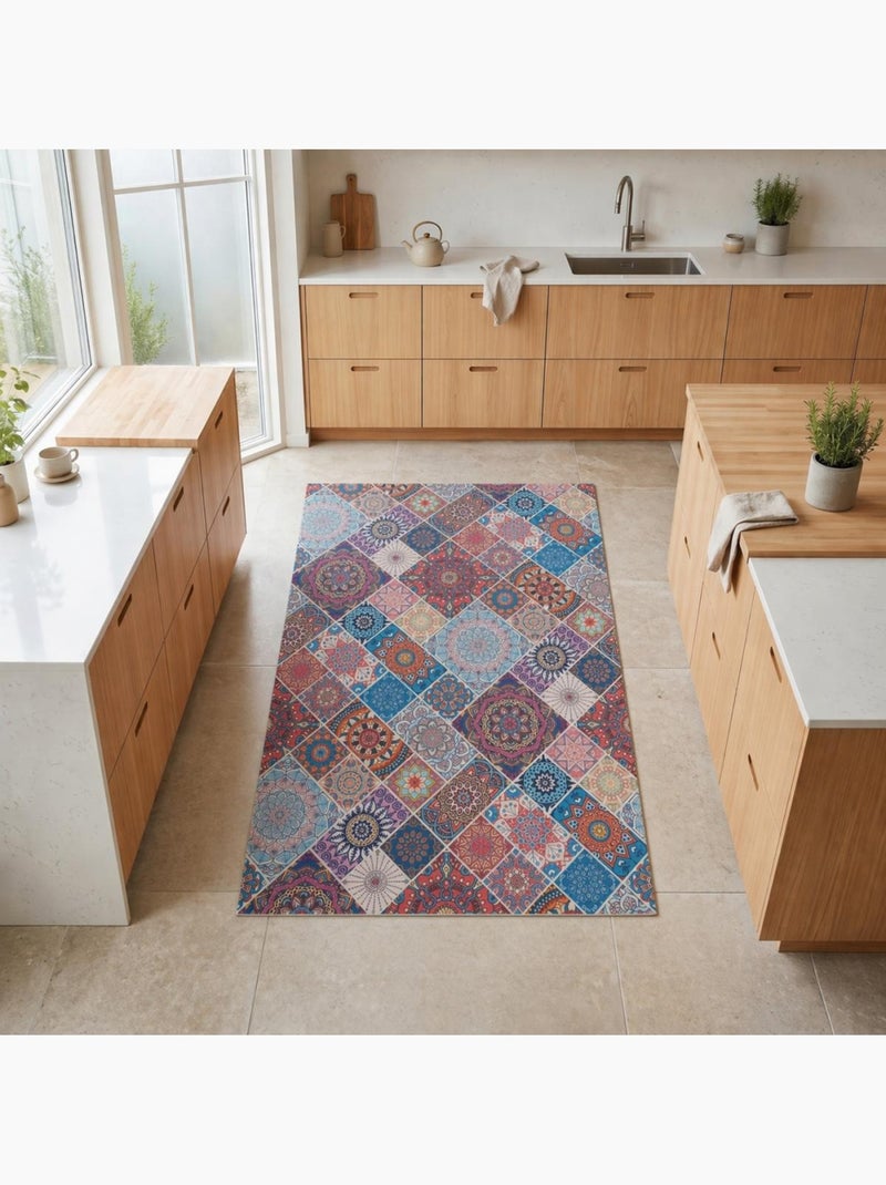 Tapis kilim à motif géométrique authentique, lyn11 boheme Multicolore - Kiabi