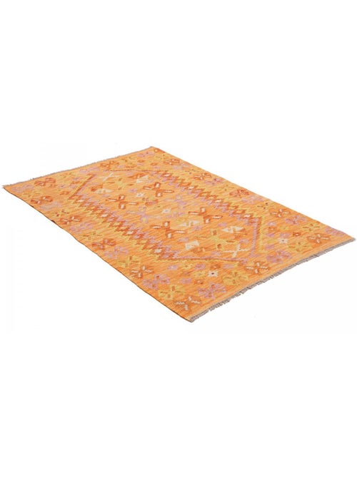 Tapis kilim au motif ethnique, tissé à plat en laine naturelle - Kiabi Tapis kilim au motif ethnique, tissé à plat en laine naturelle - Kiabi