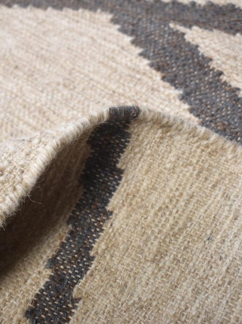 Tapis kilim BLANBLEU, fait à la main en laine motif géométrique - Kiabi