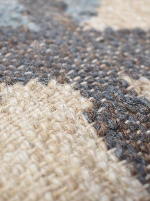 Tapis kilim BLANBLEU, fait à la main en laine motif géométrique - Kiabi