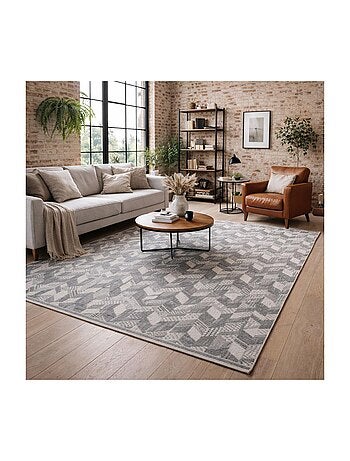 Tapis kilim fait à la main en coton motif géométrique