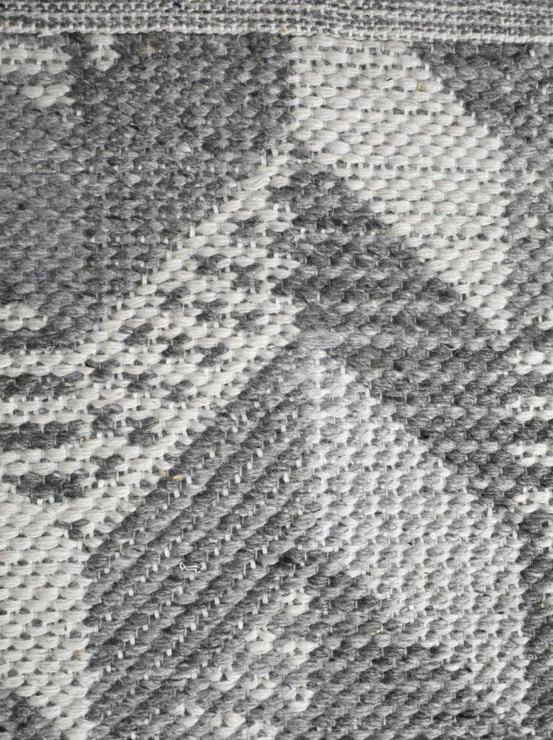 Tapis kilim fait à la main en coton motif géométrique Gris - Kiabi