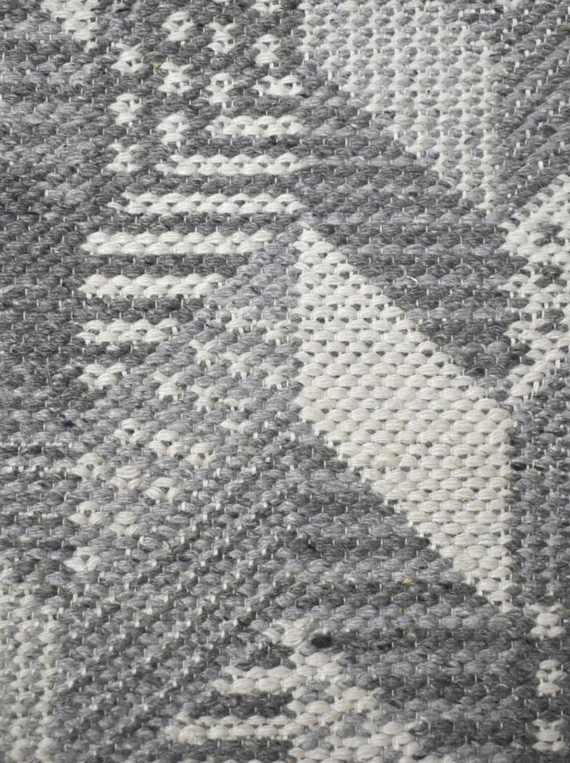Tapis kilim fait à la main en coton motif géométrique Gris - Kiabi