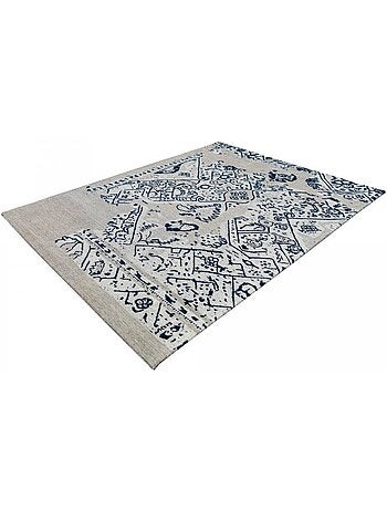 Tapis kilim fait à la main en coton motif géométrique