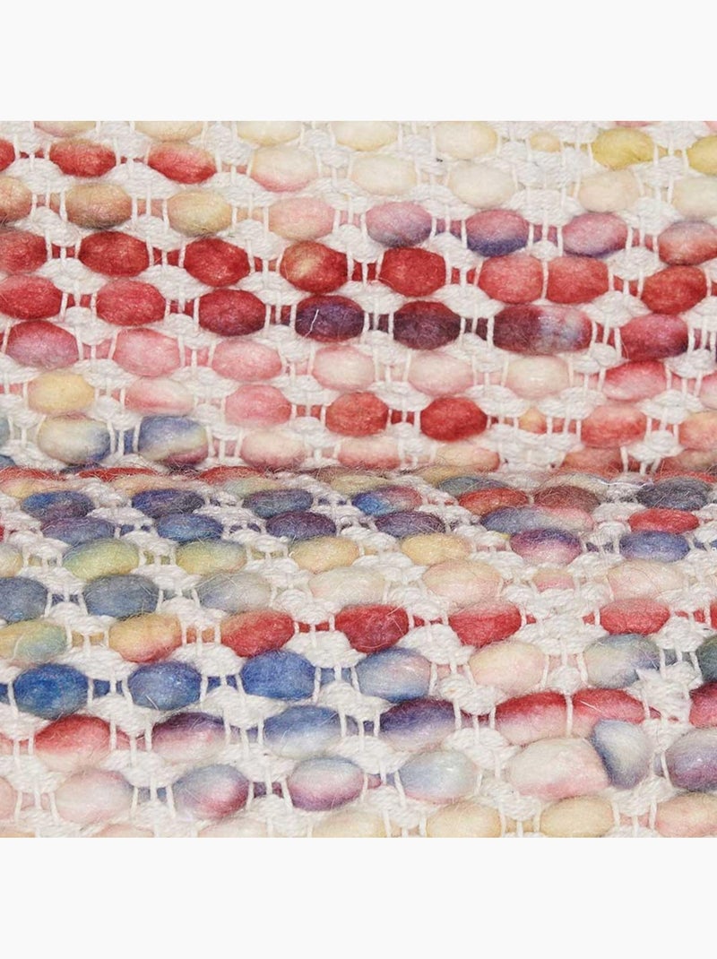 Tapis kilim fait à la main en laine motif ethnique Multicolore - Kiabi