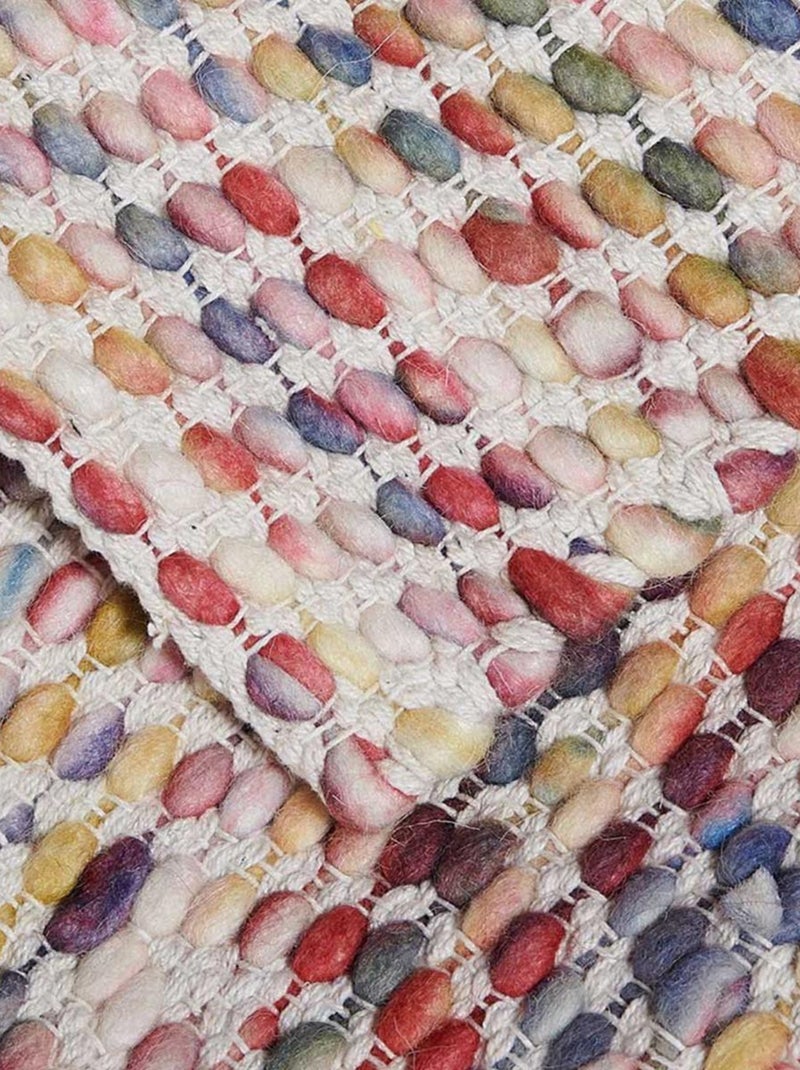 Tapis kilim fait à la main en laine motif ethnique Multicolore - Kiabi