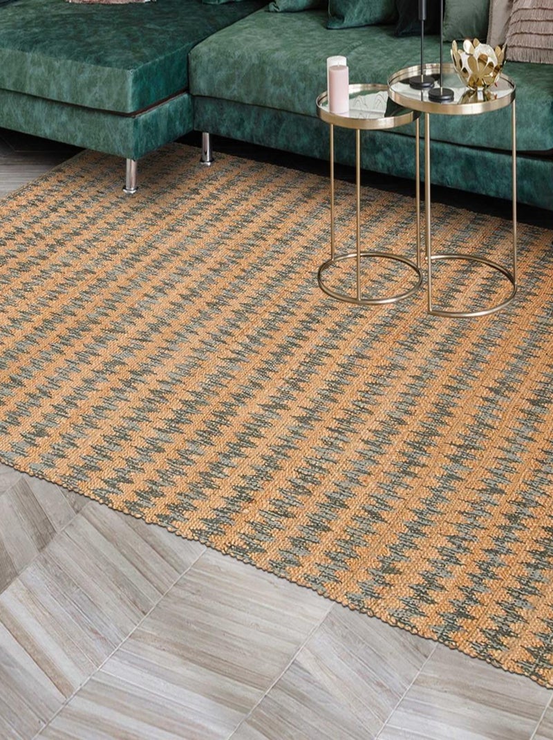 Tapis kilim fait main en chanvre motif géométrique Beige - Kiabi