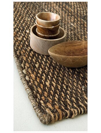 Tapis kilim fait main en chanvre motif uni LOOK 607